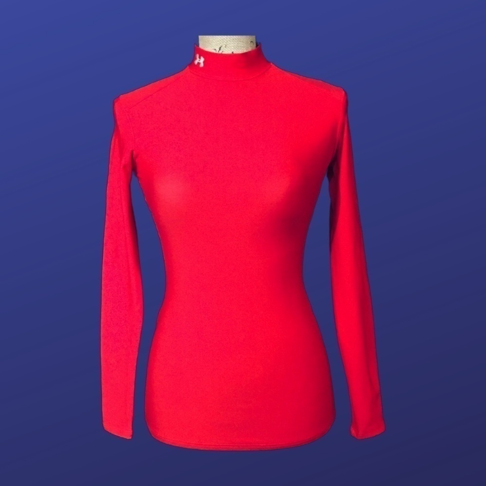 Under ARMOUR Women's Authentics Mockneck Pullover, RED, Women’s Size S/M, NWOT